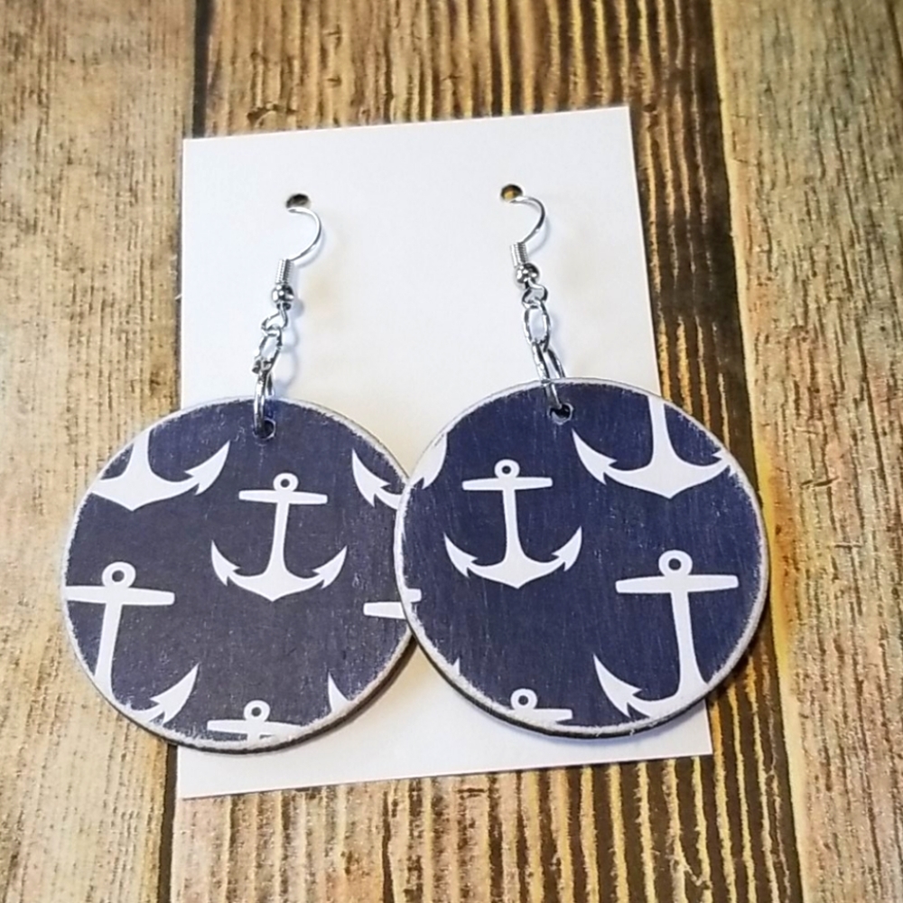 Newly made wooden earrings